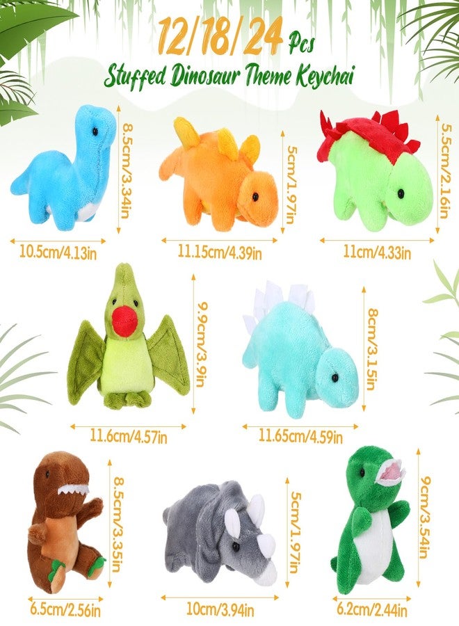 Spakon 72 Pcs Dinosaur Party Favors for Boys and Girls Includes 12 Sets Mini Dinosaur Stuffed Animals Plush Keychains Gift Box House Stickers Adopt a Dinosaur Party Favor for Dinosaur Birthday Favors - Image 3